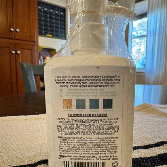 Keracolor Color Clenditioner Mint Conditioning Cleanser - 12 oz New SEALED - Picture 2 of 2